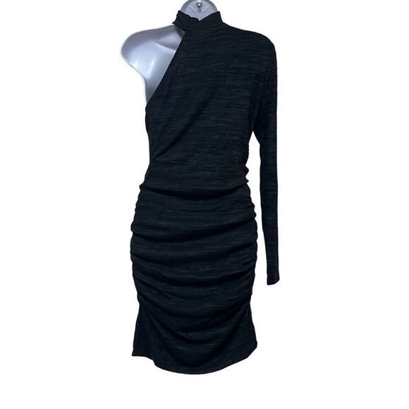 Revolve n:philanthropy Electra Mini Dress Charcoal One Shoulder Bodycon NWT Lg - Picture 4 of 15